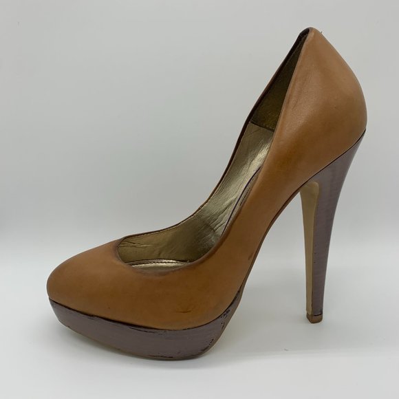 French Connection Tan Nambia Platform Heels Size 39 - Picture 1 of 11